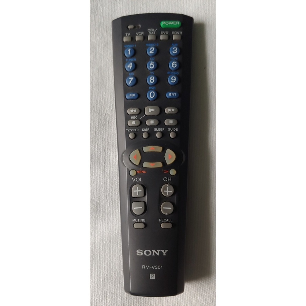 Sony TV Black Remote RM-V301 RMV301 Tested And Works TV VCR DVD CBL/SAT RCVR